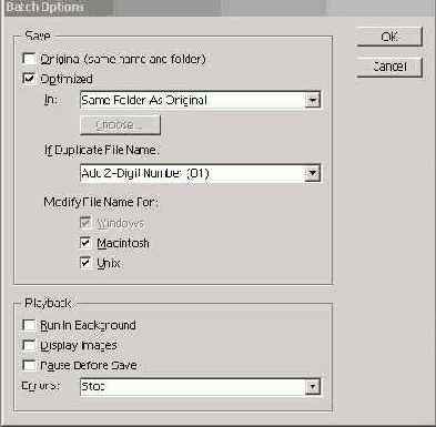   Batch Options